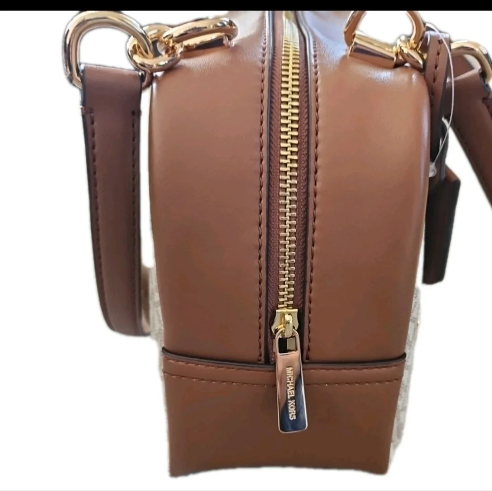 Michael Kors Cecily Medium Signature Logo Shoulder Bag In Vanilla